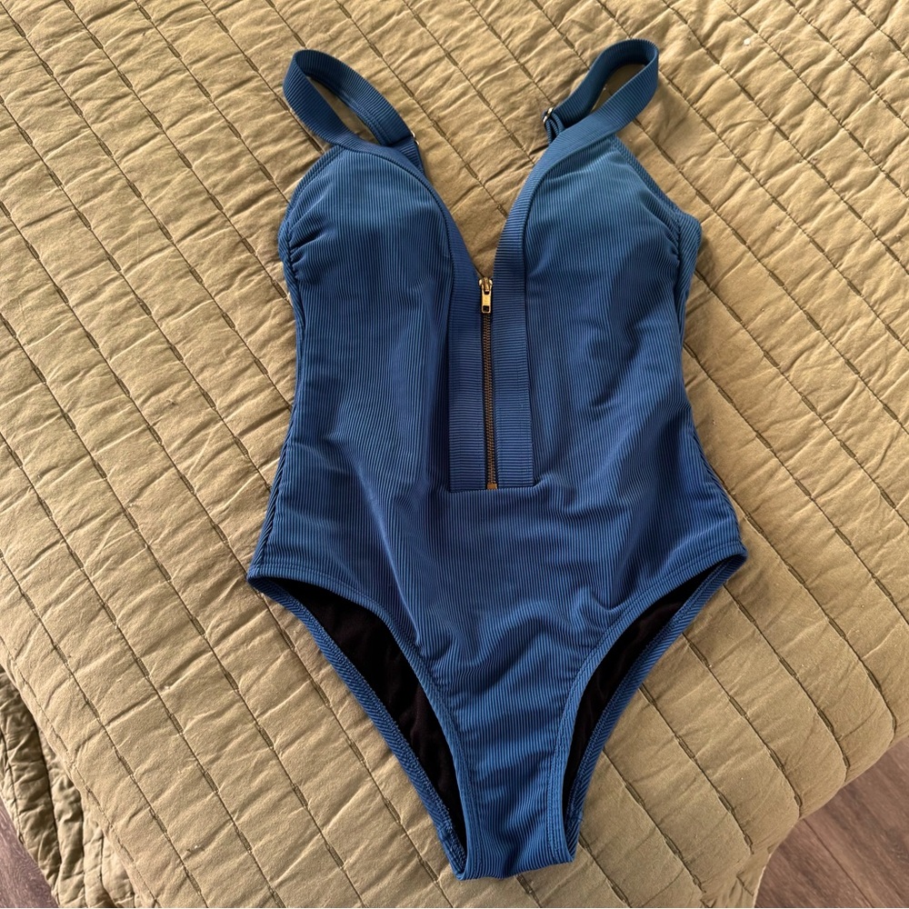 Kona Sol Royal Blue Ribbed Swimsuit
